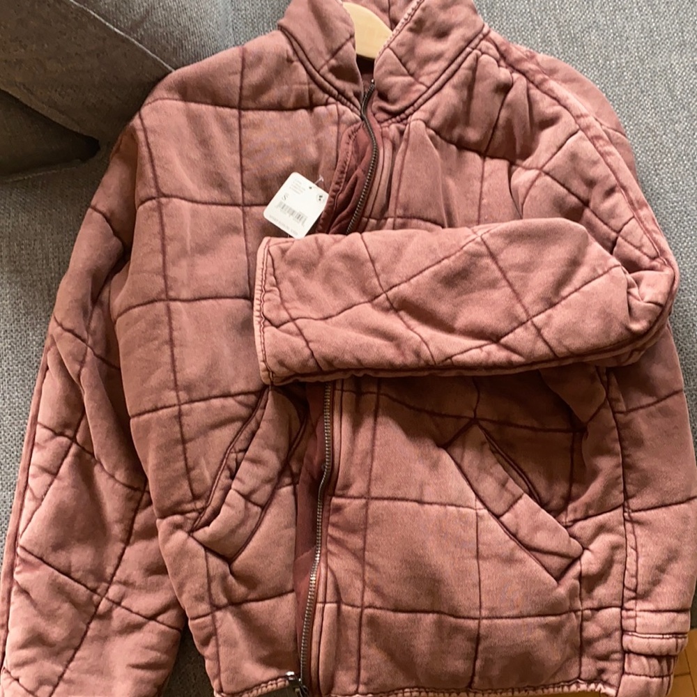 Free people cherry cola quilted dolman jacket